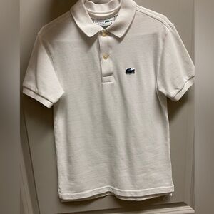 Lacoste Boys White Pique Polo